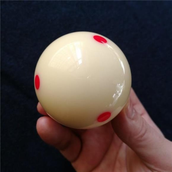 AAA-Grade PRO Cup Standard Pool-Billiard Cue Ball with 6 Dots (2-1/4'', 6 oz) - Picture 3 of 7